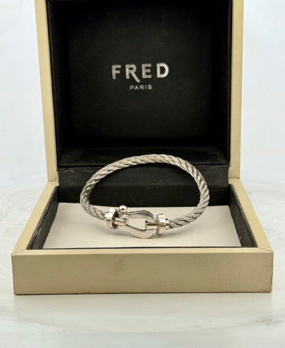 Bracelet Bracelet Fred Force 10 en or blanc et acier 58 Facettes