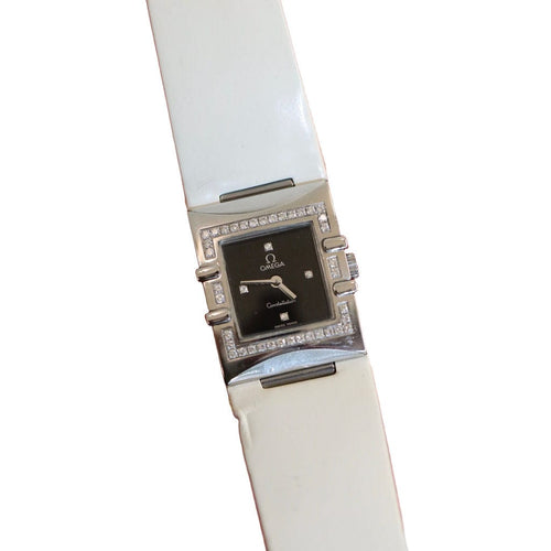 Montre Montre Omega Constellation Quadra Dame – Réf. 8951230 – Diamants – Cuir Blanc – 2000 58 Facettes FB10854