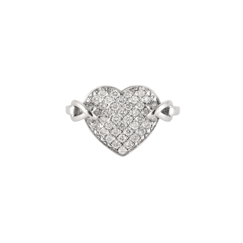 Bague Bague coeur or blanc diamants brillants 58 Facettes 2086203