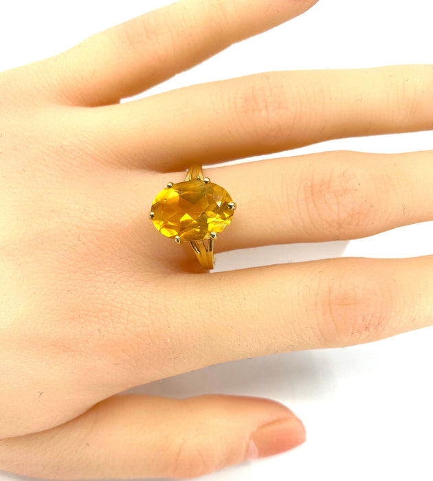 Bague 58 Bague en or jaune et citrine 58 Facettes AB324