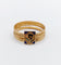 Bague 61.5 Bague semainier victorienne fleur en or rose 18k et émail bleu 58 Facettes A06639