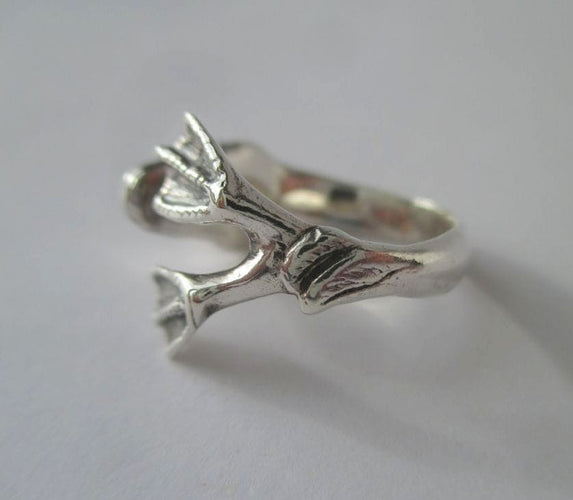 Bague vintage Arthus BERTRAND Le Canard argent et or