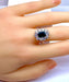 Bague 55 Bague or blanc, saphir 2,11 carats et 10 diamants 58 Facettes AB431