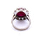 Bague 56 Bague vintage en or blanc avec rubis et diamants 58 Facettes