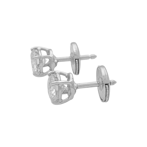 Boucles d'oreilles Puces d'oreilles or blanc 750/000, diamants. 58 Facettes 34762