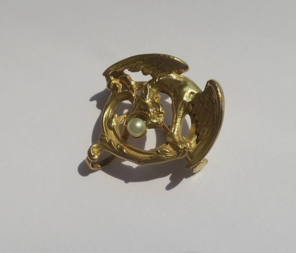 Broche Broche chimère en Or jaune & perle 58 Facettes