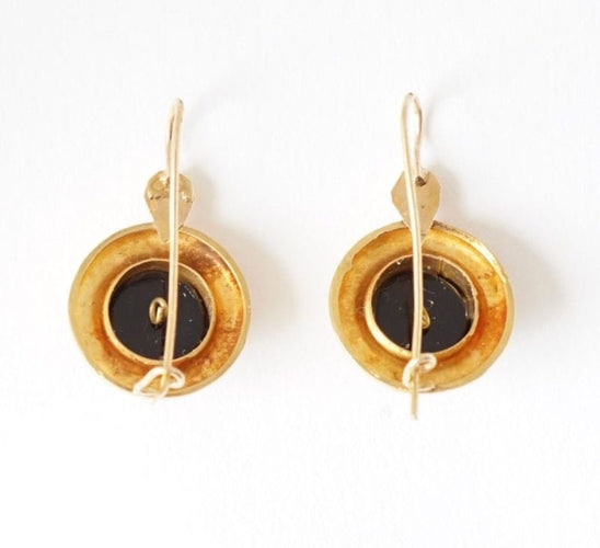Boucles d'oreilles Boucles d'oreilles or jaune et disques en onyx 58 Facettes SQ9511654
