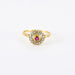 Bague 53 Bague marguerite ancienne rubis diamants en or jaune 58 Facettes