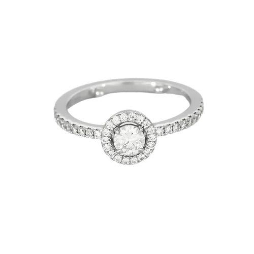 Bague 46,5 MESSIKA - JOY - Bague Solitaire en or blanc et diamants 58 Facettes CHOL1276