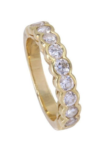 Bague 49 DEMI-ALLIANCE  9 DIAMANTS 58 Facettes 088021