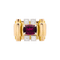 Bague 54 Bague "tank", deux tons d'or, grenat et diamants. 58 Facettes 34577