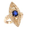 Bague 52 Bague vintage antique en forme de marquise avec diamant et saphir naturel 58 Facettes 23271-0290