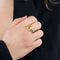 Bague 57 Brague rétro en or rose et diamant 58 Facettes GU172