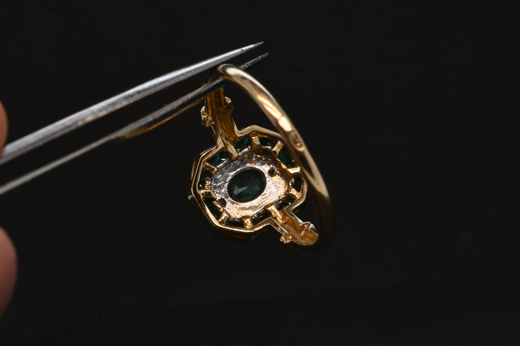 Gold Emerald And Diamond Ring