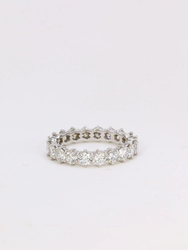 Bague 58 Alliance américaine en or blanc et diamants 4 ct 58 Facettes J47