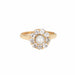 46 Antique Victorian Ring Pearl Mine Cut Diamond Cluster Yellow Gold Halo 58 Facettes G13660