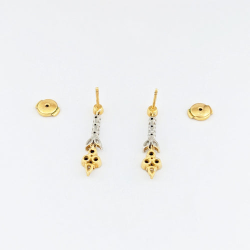 Boucles d'oreilles Boucles d'oreilles pendantes 2 or, diamants et saphirs 58 Facettes 32644