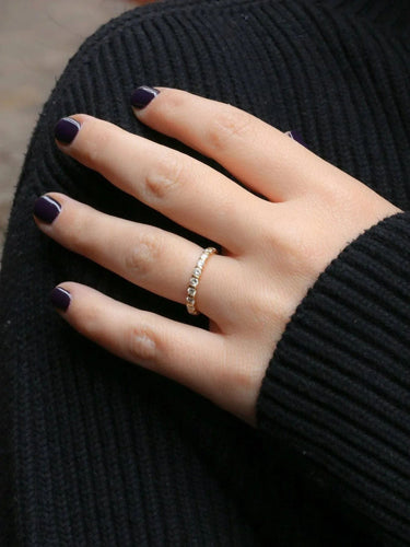 Bague 55 Alliance américaine or jaune diamants 1,2 carats 58 Facettes J44