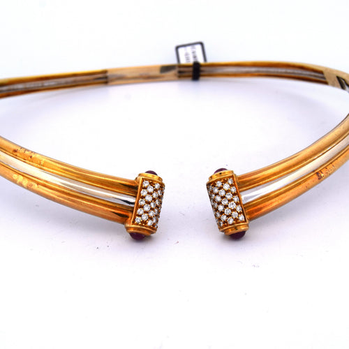 Piaget - Collier en or jaune 18 carats, diamants et rubis