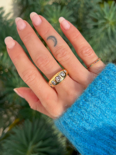 Bague or jaune jonc 5 diamants