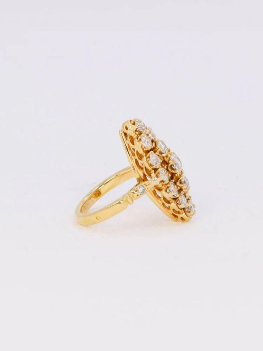 Bague marquise vintage or jaune diamants