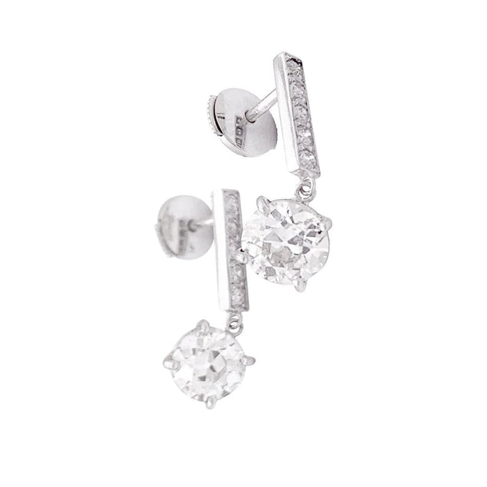 Boucles d'oreilles Boucles d'oreilles or blanc, diamants. 58 Facettes 33788