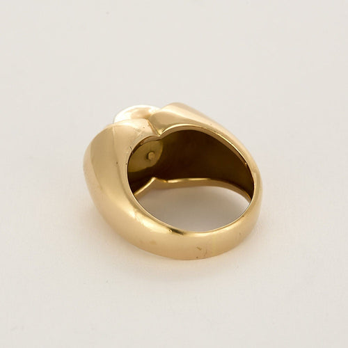 Bague 59 Bague Tank en or jaune en blanc, diamants 58 Facettes VIL0912