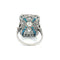 Bague 55 Platinum Art Déco Style Diamond Turquoise Ring 58 Facettes