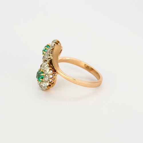 Bague Bague Toi et Moi émeraudes diamants 58 Facettes LP1066/12