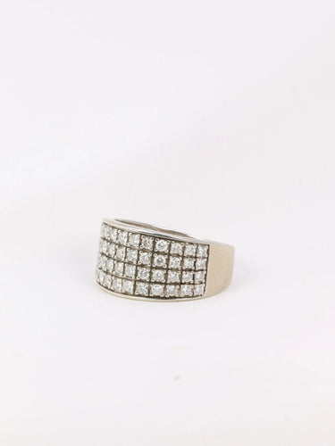 Bague Bague bandeau vintage en or blanc et diamants 58 Facettes J20