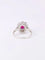 Bague 55 Bague marguerite or blanc rubis ovale diamants 58 Facettes 1023.1