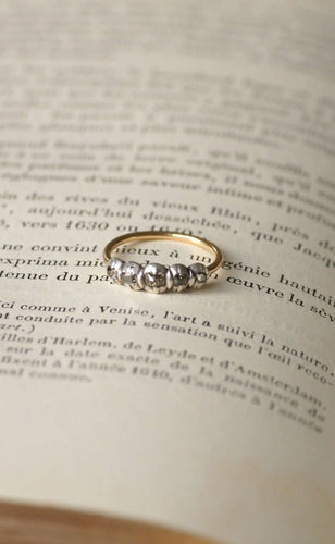 Bague 59 Bague jarretière diamants taillés en table 58 Facettes