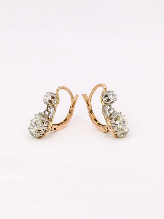 Dormeuses diamants taille ancienne 2,2 ct