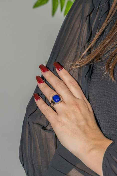 Bague 53 Hermès Bague Or blanc Lapis Lazuli 58 Facettes 3411142CN