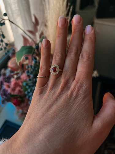 Bague Vintage yellow gold ruby ring 58 Facettes