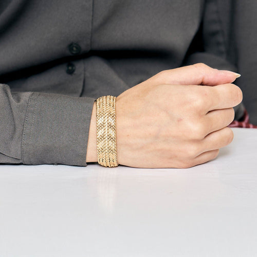 Bracelet Bracelet maille polonaise en or jaune 58 Facettes CHAT1078