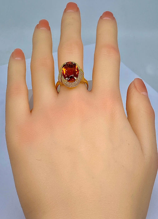 Bague 60 Bague or jaune, citrine 58 Facettes AB381