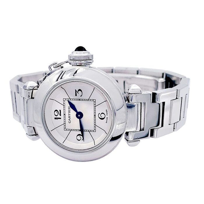 Montre Cartier, "Miss Pasha", en acier. 58 Facettes 34181