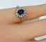 Bague 46 Bague en or blanc saphir et 10 diamants 58 Facettes AB361