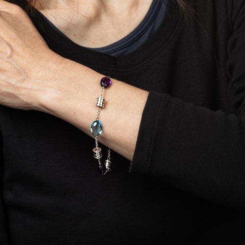 Bracelet BULGARI - Bracelet B Zero1 en or blanc, améthyste et topaze bleue 58 Facettes G13935
