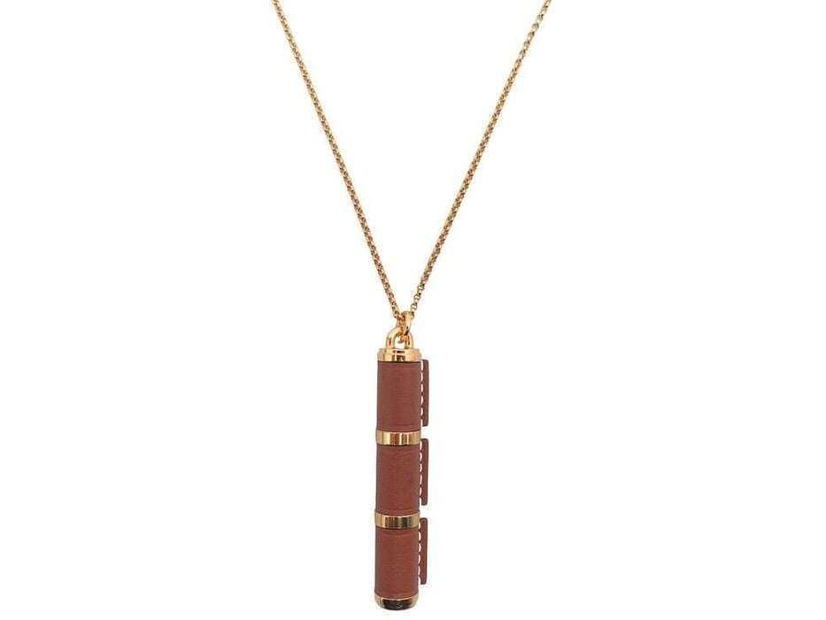 Collier collier HERMES charniere gm 84 cm cuir metal dore 58 Facettes 260158