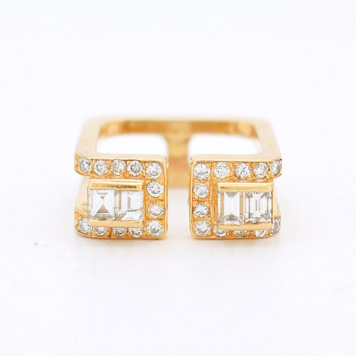 48 Jean Vendôme - Bague Carrée en Or Jaune et Diamants 58 Facettes 245
