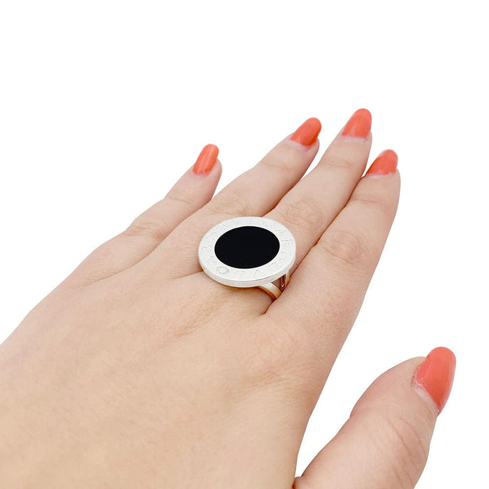 Bague 55 Bague Bulgari "Bulgari Bulgari" or blanc, onyx. 58 Facettes 33802