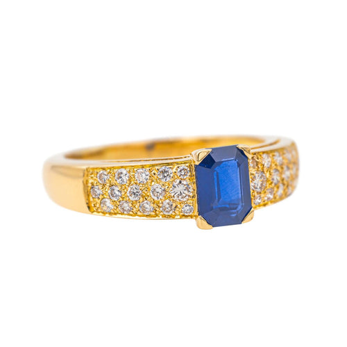 Bague 56 Bague Or jaune Saphir, Diamant 58 Facettes 3621957CN