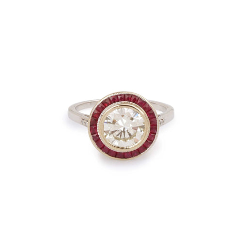 Bague Bague or blanc diamants rubis 58 Facettes BD190