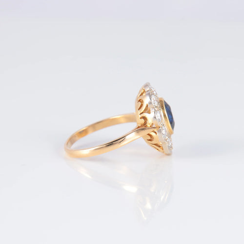 Bague 49 Bague Marguerite Saphir Diamants 58 Facettes AB147