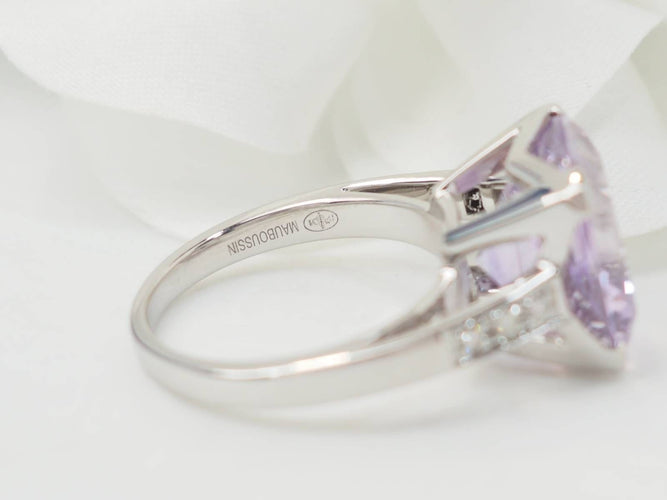 Bague 54 Bague Mauboussin "Gueule d'Amour" en or blanc et diamands 58 Facettes 33211