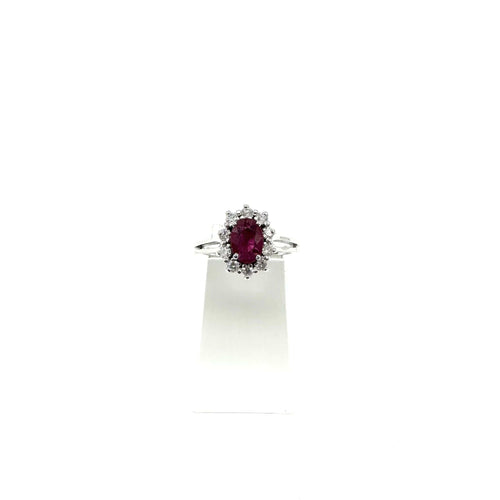 Bague 52 Bague or blanc rubis et diamants 58 Facettes Z1351556
