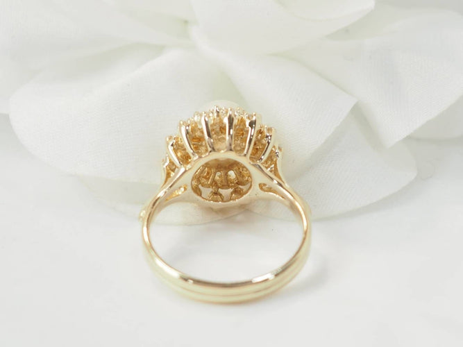 Bague 53.5 Bague vintage perle de culture et diamants 58 Facettes 33538