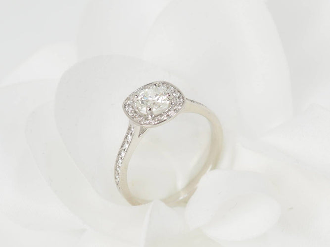 Bague 54 Bague solitaire en or blanc et diamants 0.68ct 58 Facettes 31790/32624